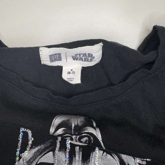Gap Star Wars Slits Girl Tee 40th Anniversary Edition Kids Sz Small (6-7) Black - Picture 3 of 8